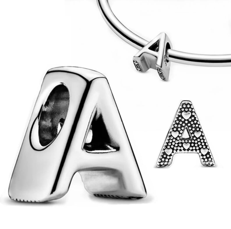 S925 Simple Alphabets A to Z Sterling Silver Charms Collection – Axa Charms