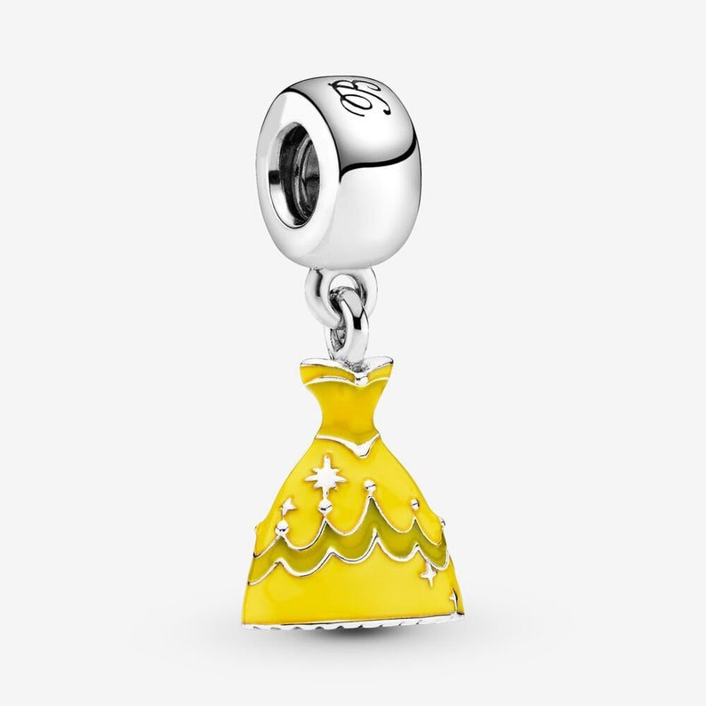 S925 Disney Beauty & Beast Dancing Belle Enchanted Rose Princess Sterling Silver Charm Collection