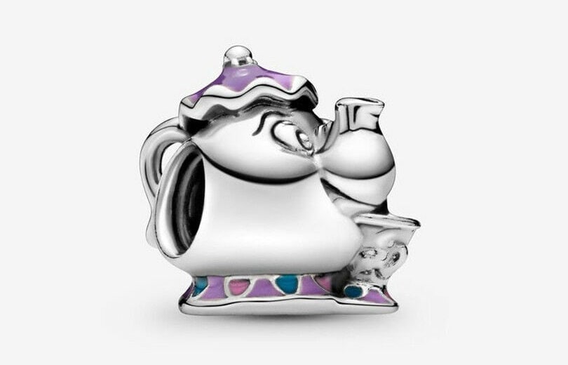 S925 Disney Beauty & Beast Dancing Belle Enchanted Rose Princess Sterling Silver Charm Collection
