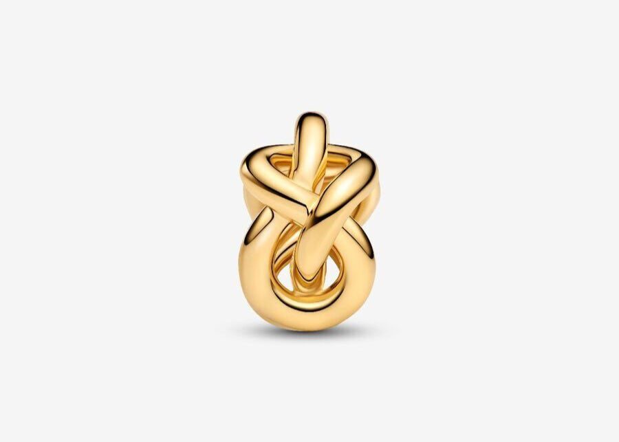 Infinity Knot Charm Gold Plated Hallmarked S925 Sterling Silver