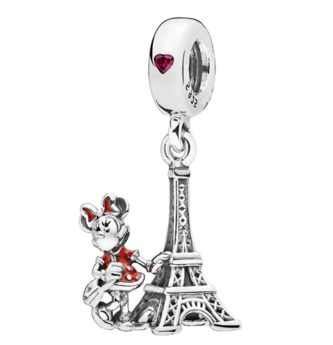 Disney Minnie Eiffel Tower Dangle Charm Hallmarked S925 Sterling Silver