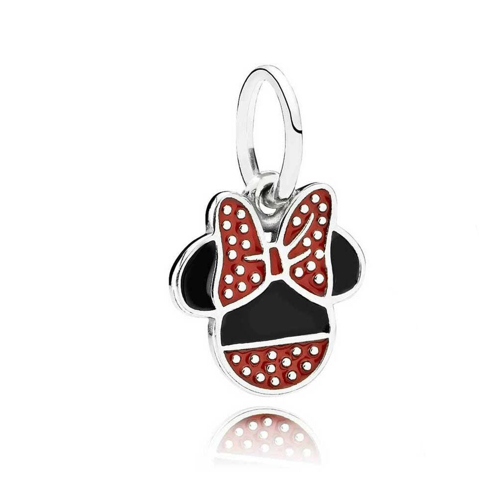 Disney Minnie Mouse Icon Dangle Charm Hallmarked S925 Sterling Silver