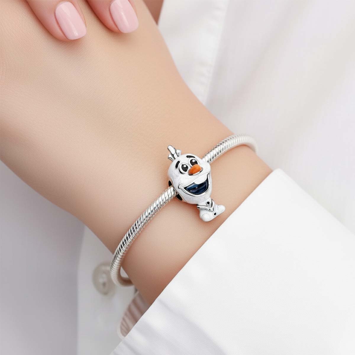 Disney Frozen Olaf Charm Hallmarked S925 Sterling Silver