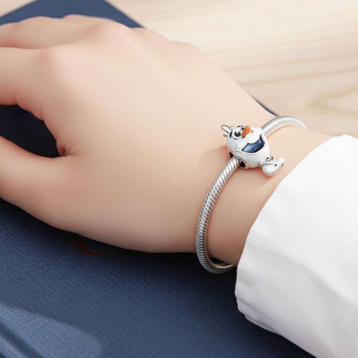 Disney Frozen Olaf Charm Hallmarked S925 Sterling Silver