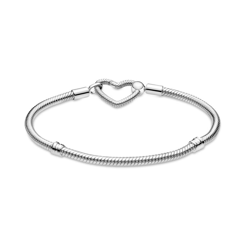 Heart Closure Snake Chain Charms Bracelet