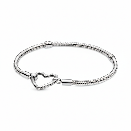 Heart Closure Snake Chain Charms Bracelet