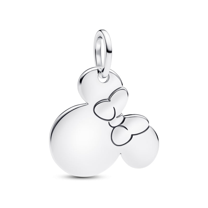 Disney Minnie Mouse Engravable Dangle Charm Hallmarked S925 Sterling Silver