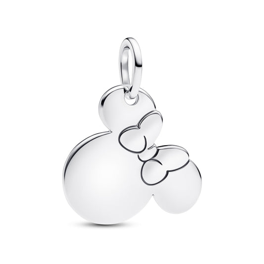 Disney Minnie Mouse Engravable Dangle Charm Hallmarked S925 Sterling Silver