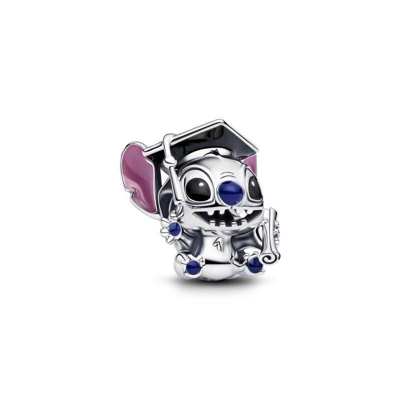 Disney Stitch Graduation Charm Hallmarked S925 Sterling Silver