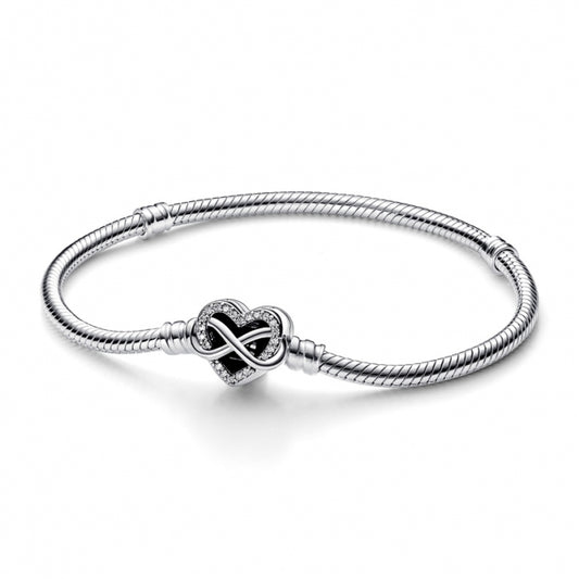 Moments Sparkling Infinity Heart Clasp Charm Bracelet