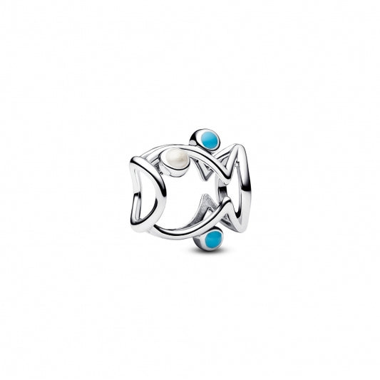 Openwork Fish Charm Hallmarked S925 Sterling Silver