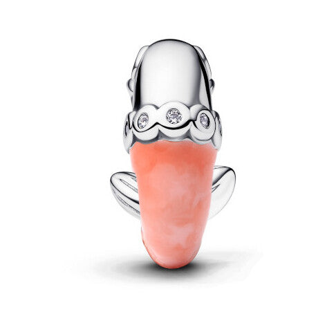 Pink Shrimp Charm Hallmarked S925 Sterling Silver