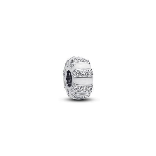 Stones & Enamel Clip Charm Hallmarked S925 Sterling Silver