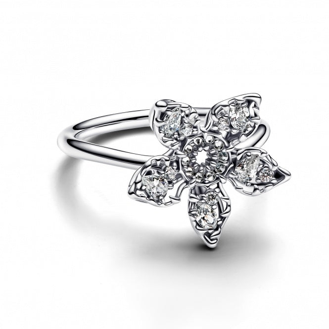 Sparkling White Radiant Stranger Things Demogorgon Sterling Silver Ring