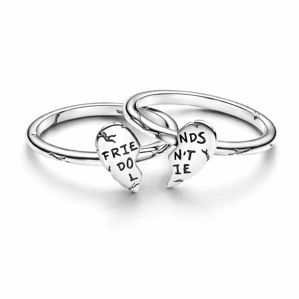 Sparkling White Radiant Stranger Things Friends Don't Lie Splittable Sterling Silver Ring