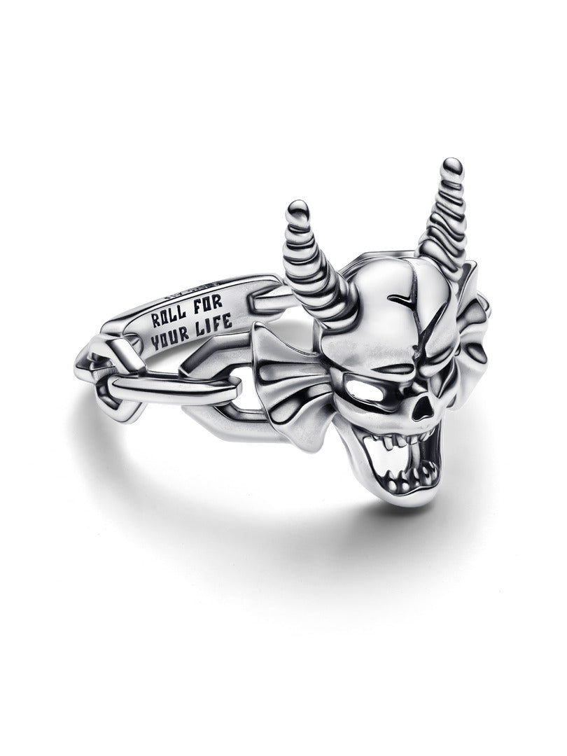 Sparkling White Radiant Stranger Things Hellfire Sterling Silver Ring