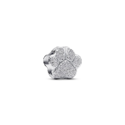 Textured Paw Mini Charm Hallmarked S925 Sterling Silver