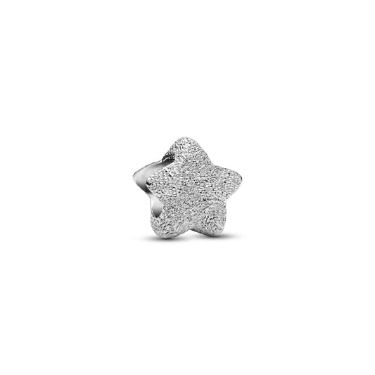 Textured Star Mini Charm Hallmarked S925 Sterling Silver