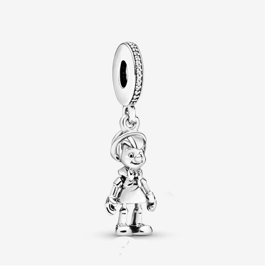 Disney Pinocchio Dangle Charm S925 Hallmarked Sterling Silver Charm