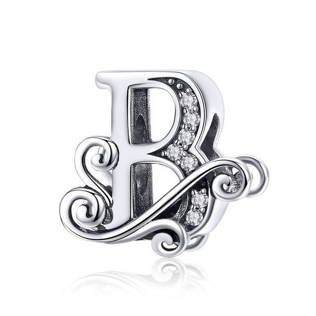 S925 Classic Alphabets A to Z Sterling Silver Charms Collection