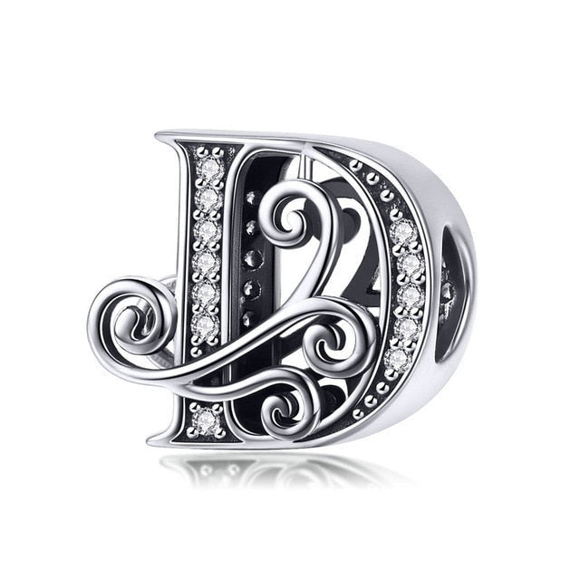 S925 Classic Alphabets A to Z Sterling Silver Charms Collection