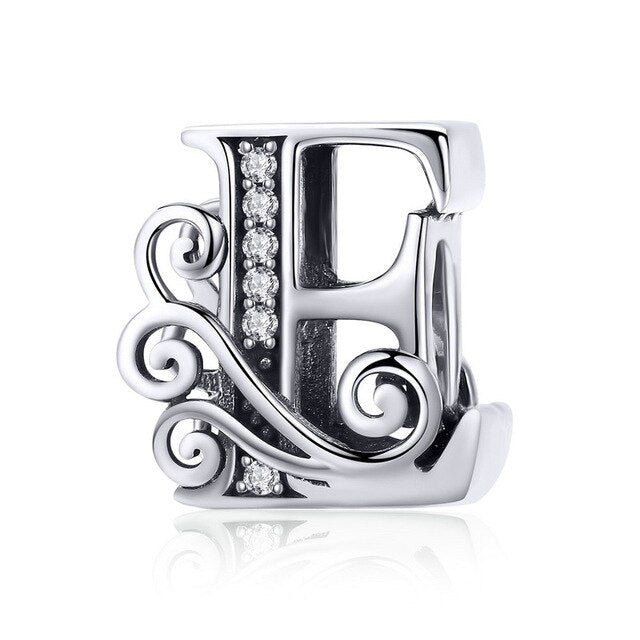 S925 Classic Alphabets A to Z Sterling Silver Charms Collection