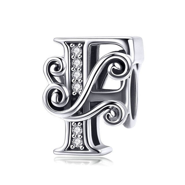 S925 Classic Alphabets A to Z Sterling Silver Charms Collection