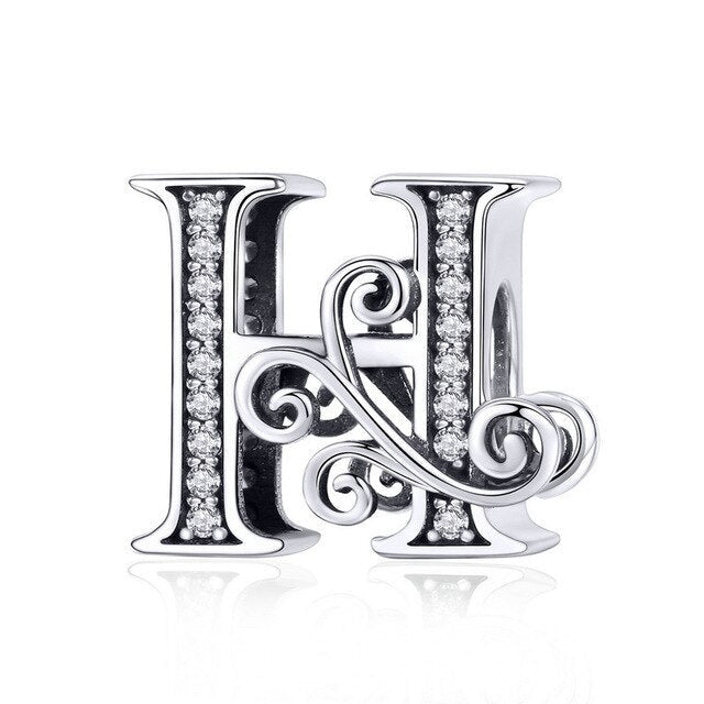S925 Classic Alphabets A to Z Sterling Silver Charms Collection
