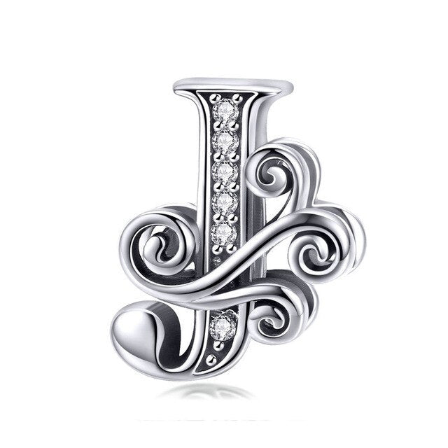 S925 Classic Alphabets A to Z Sterling Silver Charms Collection