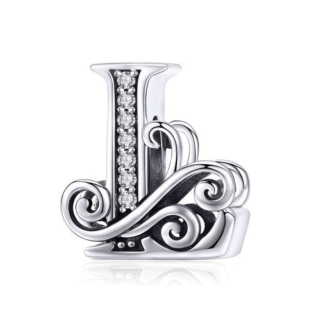 S925 Classic Alphabets A to Z Sterling Silver Charms Collection