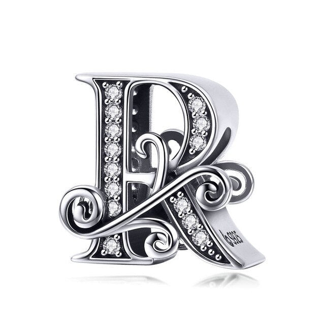 S925 Classic Alphabets A to Z Sterling Silver Charms Collection
