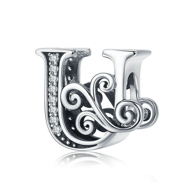 S925 Classic Alphabets A to Z Sterling Silver Charms Collection