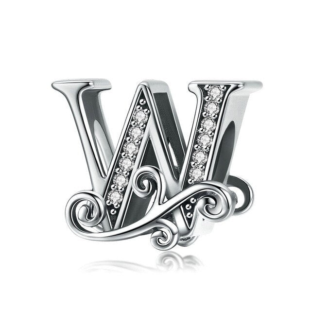 S925 Classic Alphabets A to Z Sterling Silver Charms Collection