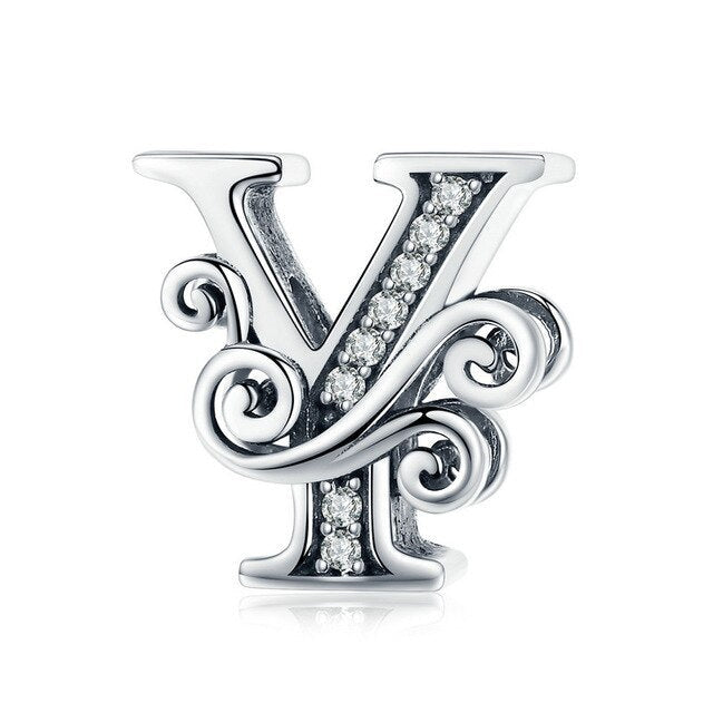 S925 Classic Alphabets A to Z Sterling Silver Charms Collection