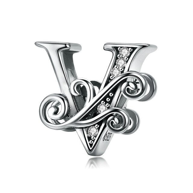 S925 Classic Alphabets A to Z Sterling Silver Charms Collection