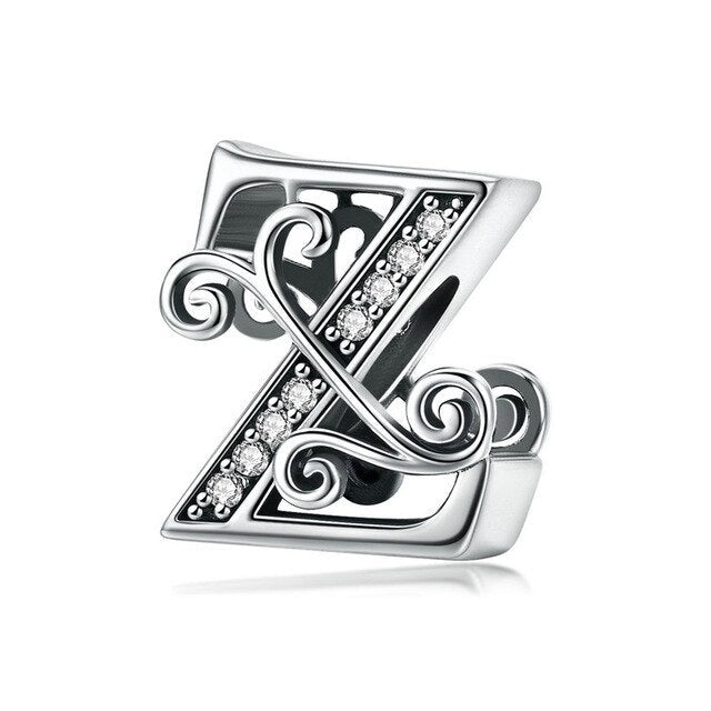 S925 Classic Alphabets A to Z Sterling Silver Charms Collection