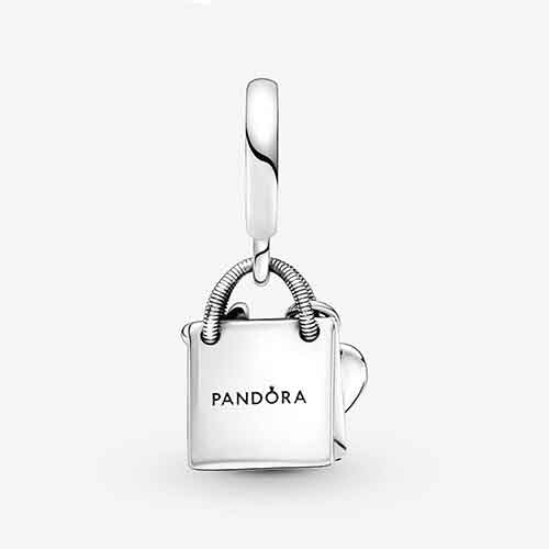 Shopping Bag Charm Hallmarked S925 Sterling Silver