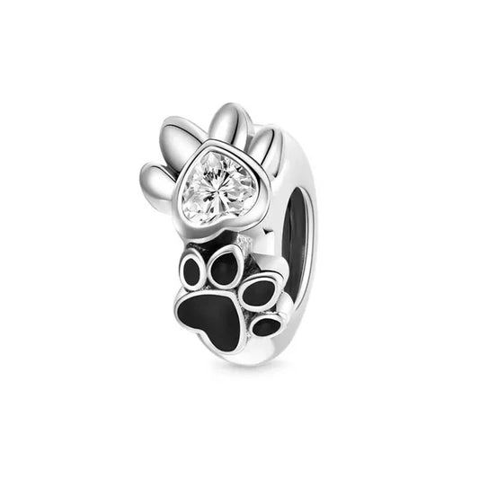 Pet Paw Charm 925 Sterling Silver Charm Hallmarked S925 Sterling Silver