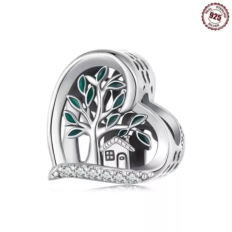Beautiful Home Under Trees Charm Hallmarked S925 Sterling Silver