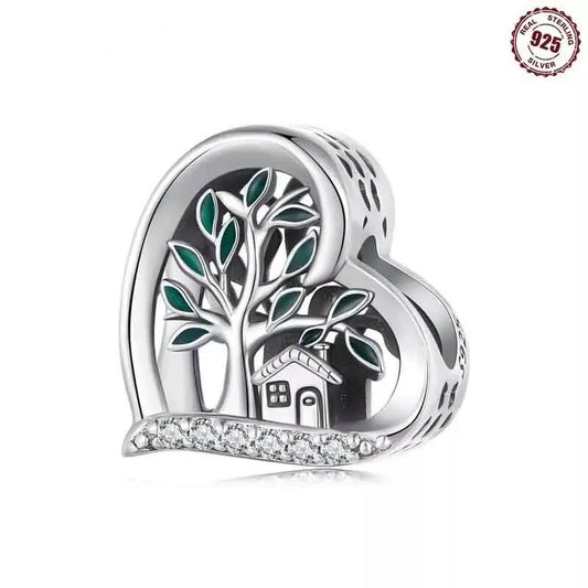 Beautiful Home Under Trees Charm Hallmarked S925 Sterling Silver