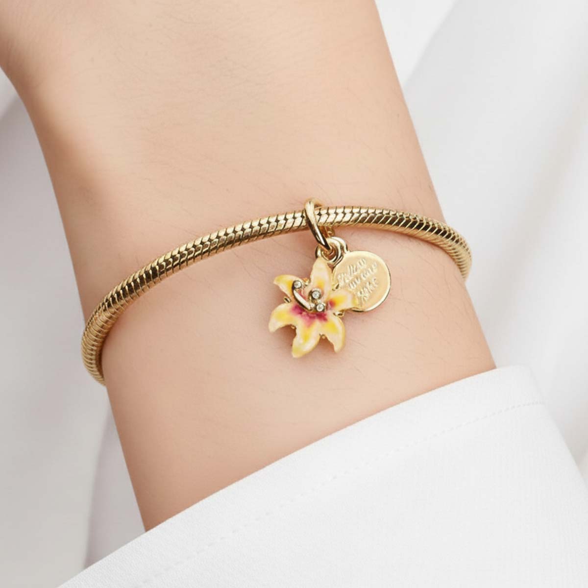 Disney Tangled Sundrop Flower Glow-in-the-dark Charm Hallmarked S925 Sterling Silver