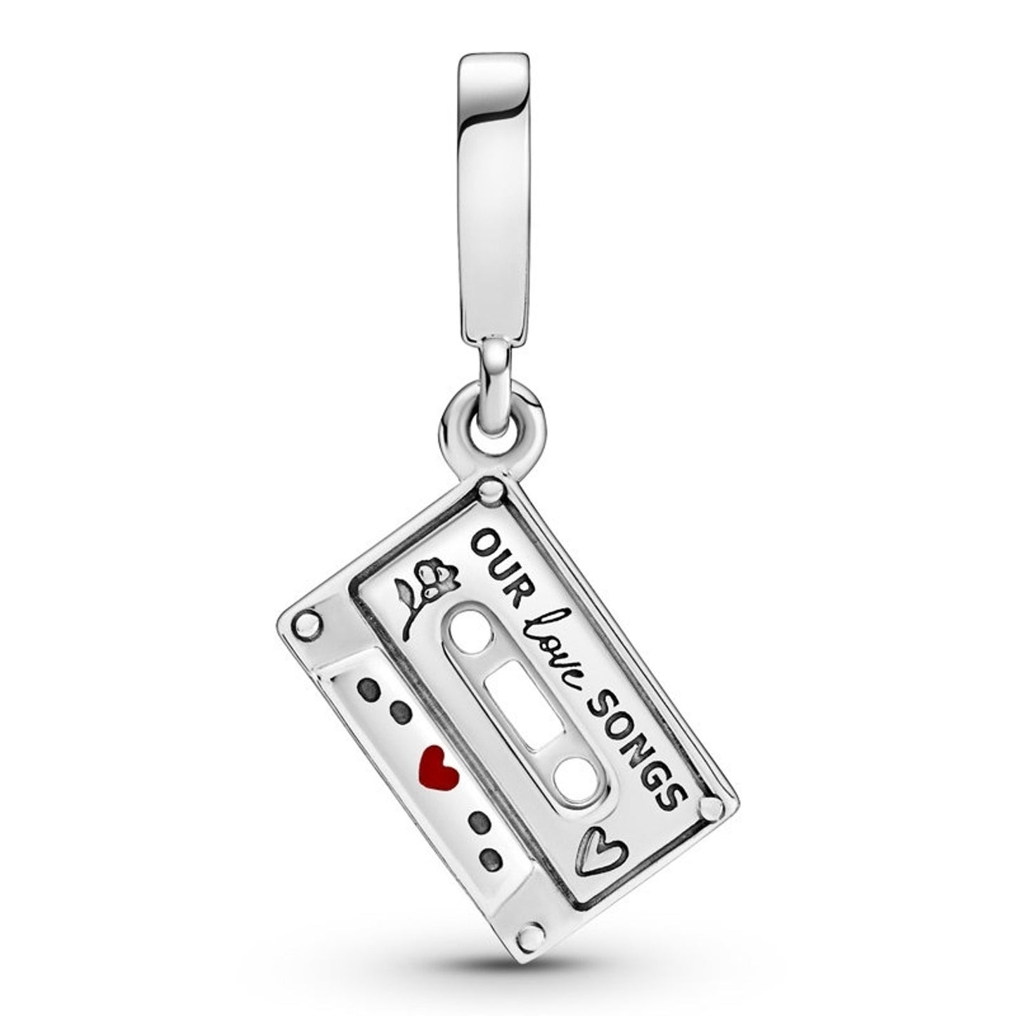 Our Love Songs Cassette Audio Tape S925 Sterling Silver Dangle Charm