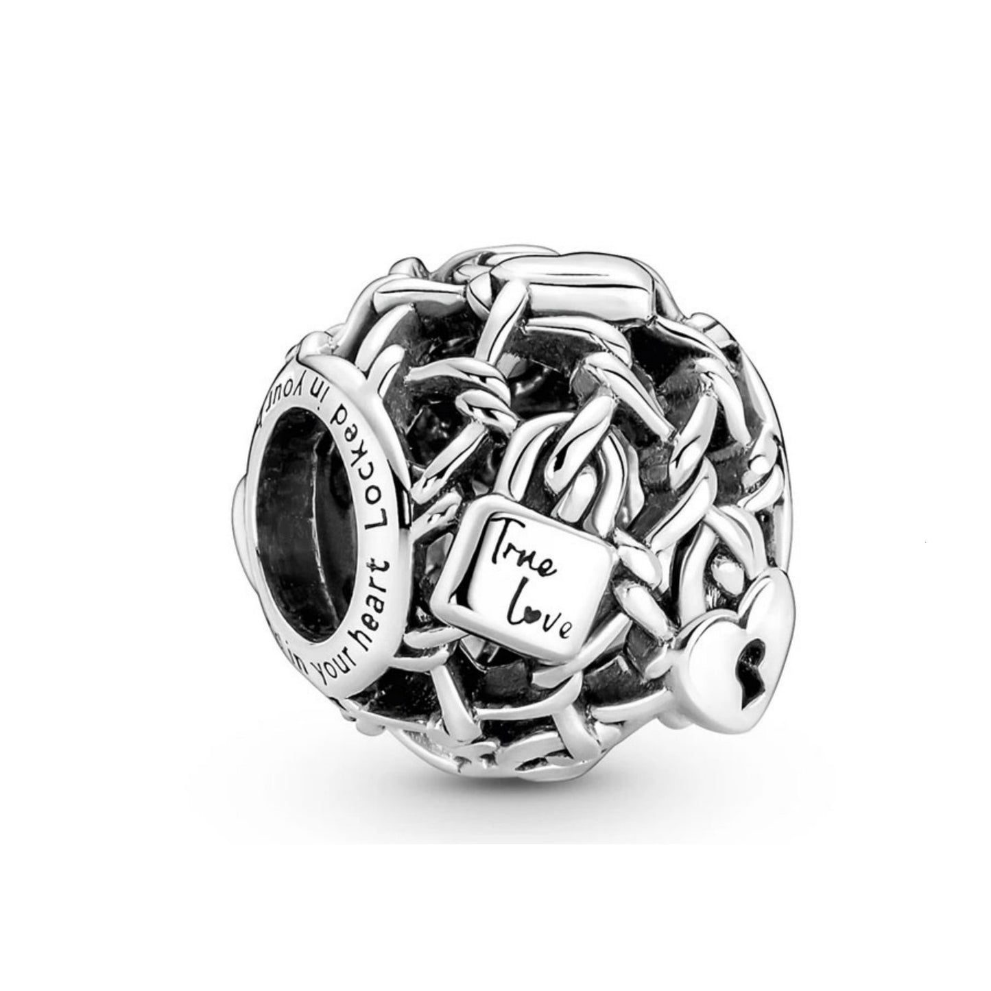 Padlock Openwork Wire S925 Sterling Silver Charm