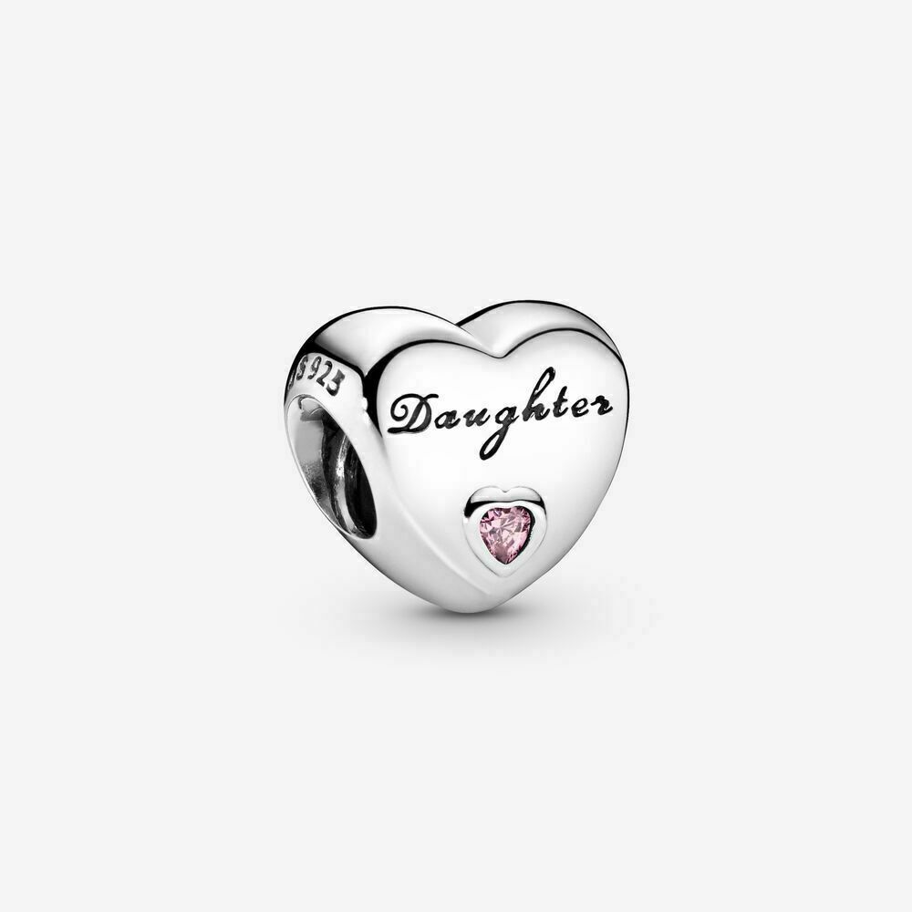 Daughter Heart Charm Hallmarked S925 Sterling Silver