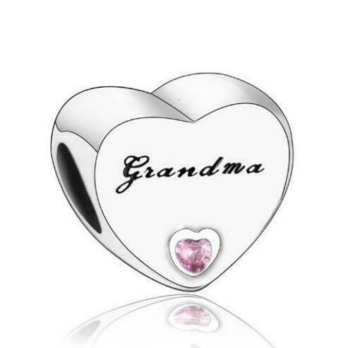 Grandma Heart Charm Hallmarked S925 Sterling Silver