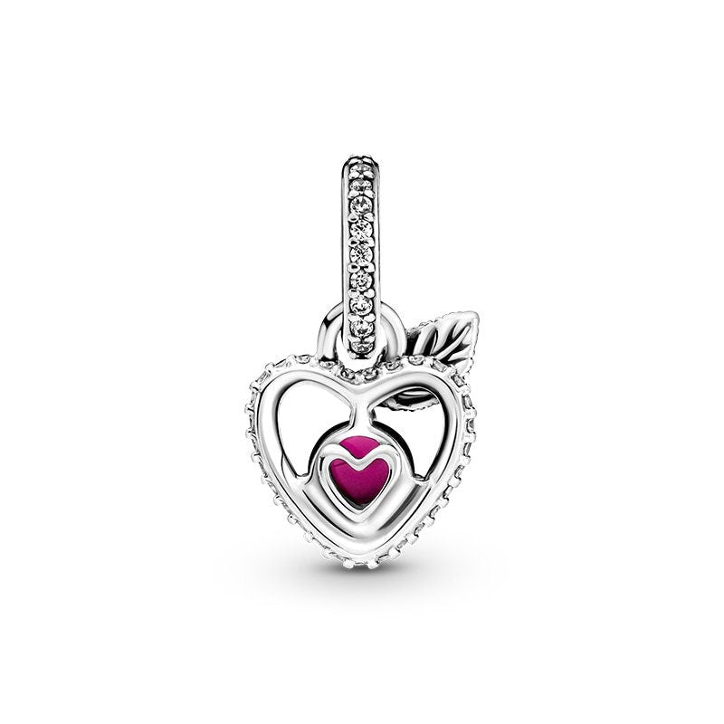 Snow White Apple Dangle Charm Hallmarked S925 Sterling Silver