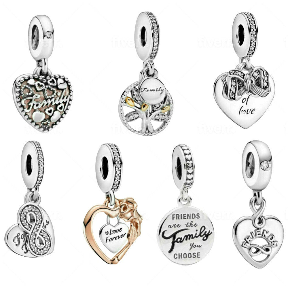 S925 Family & Friends Sterling Silver Charm Collection