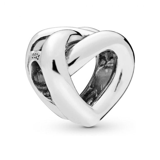 S925 Be Happy Entwined Heart Knotted Heart Sterling Silver Charm Collection