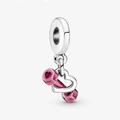 S925 Dancing Queen 15th Birthday Family Heart Safety Chain Sterling Silver Charm Collection