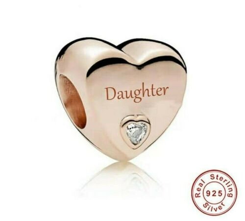 S925 Rose Gold Mother Daughter Nanna Niece Sister Sterling Silver Charm Collection